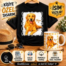 Gmt Ambalaj Kişiye Özel Golden Retriever Baskılı T-Shirt ve Kupa Seti – Köpek Temalı Hediyelik Kombin