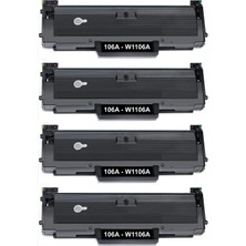 4 Adet 106A - W1106A Muadil Toner Hp Laser 107A (4ZB77A / M107A) Yazıcı Uyumlu