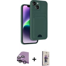 Marsilyan™- iPhone 14 Kılıf Vadi Çizgi Prime - Siyah Bilvis 3D Cam Ekran Koruyucu + Raze Metal Kamera Lens - Gs