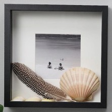 Sannahed 25X25 cm Siyah Derin Kutu Çerçeve, Ahşap Fotoğraf Resim Çerçevesi