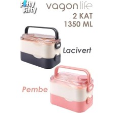 1350 ml Paslanmaz Çelik Bento Lunch Box Iki Kat Üç Bölme Yeni Nesil Sefer TASI-1350ML-101102S