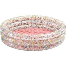 intex 3 Boğumlu Pembe Çiçek Desenli Bebek Havuzu 86X25CM