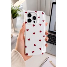 3gen Case iPhone 16 Pro Uyumlu Kalp Tasarımlı Damla Baskılı Parlak Yüzeyli Sert Silikon Kılıf
