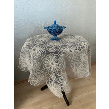 Zesa Home Fiskos Masa Örtüsü Tül Güpürlü Çeyizlik