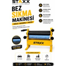 Staxx Power Profesyonel Sanayi Tipi Bez Sıkma Makinesi Güçlü Merdaneli Oto Yıkama Bez Sıkma Sistemi