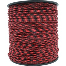 Mg Ropes Bileklik,outdoor ve Hobi Paracord Ip 4 mm No:22 Kırmızı Siyah Desen