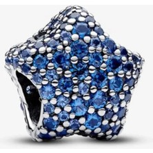 Lovecharm Mavi Renk Zirkon Taşlı S925 Iddialı Pavé Yıldız Charm