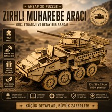 Algwood M1296 Tank Minyatür Ahşap Maket | 3D Puzzle Dıy Kendin Yap | 760 Parça Hobi Seti