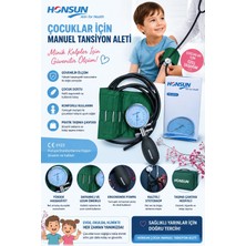 Honsun Profesyonel Çocuk Tansiyon Aleti I Çocuk Manuel Tansiyon Aleti Stetoskoplu Ölçüm Seti