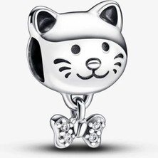 Lovecharm Kedi ve Fiyonk Charm S925