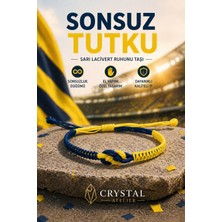 Crystal Atelier Sarı Lacivert Sonsuzluk Düğümü Makrome Taraftar Bilekliği El Yapımı Ayarlanabilir Unisex Örgü Ip Bileklik