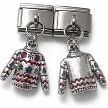 Lovecharm Italyan Charm Yılbaşı Kazağı Figürlü Sallantılı Modüler Bileklik Charmı
