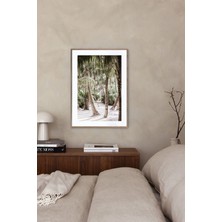 Muyika Design Duvar Tablosu Dekoratif Ahşap Çerçeveli Deniz Iskelesi ve Sahil- 50X70 cm Perspektif Etkili Tablo