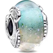 Lovecharm Murano Camı ve Tüy Charm Renkli S925 Gümüş