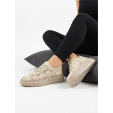 Uway Kadın Dantel Detaylı Içi Hakiki Deri Ortopedik Taban Sneakers Ayakkabı