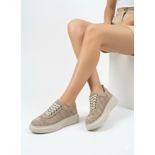 Uway Kadın Dantel Detaylı Içi Hakiki Deri Ortopedik Taban Sneakers Ayakkabı