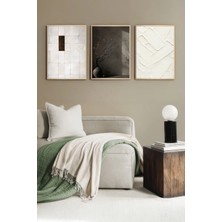 Muyika Design Çerçeveli Tablo Seti 3'lü Japandi Tarzı Minimalist Soyut Güneş ve Amorf Formlar - Dekoratif Kombin