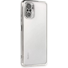 Elivora Newface Xiaomi Redmi Note 10 Kılıf Razer Lensli Silikon - Gümüş