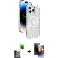 Marsilyan™- iPhone 16 Pro Max Kılıf Nova Modern Prime - Siyah 3D Antistatik Mat Seramik Nano Ekran Koruyucu + Raze Metal Kamera Lens - Sh
