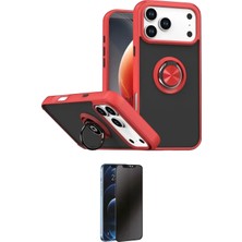 Teknoparkx Ieg™ Iphone 17 Pro Kılıf Yörünge Çizgi - Siyah 3D Antistatik Hayalet Cam Ekran Koruyucu Tkn