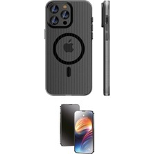 Teknoparkx Ieg™ Iphone 16 Pro Kılıf Pusula Minimal Koleksiyonu - Siyah 3D Antistatik Mat Seramik Nano Ekr