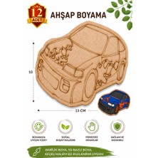 ArtMaster Ahşap Boyama Araba 12 Adet 10X15CM Araba Boyama Figürü Etkinlik Çoçuk Gelişim Motor Beceri Kreş Anasınıfı