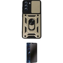 Teknoparkx Ieg™ Galaxy S21 Fe Kılıf Ahenk Klasik - Siyah 3D Antistatik Hayalet Cam Ekran Koruyucu Tknprk-T