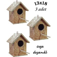 ncy Ahşap Kuş Yuvası Kuş Evi  Dış Mekan  3 Adet