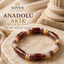 Lotus Atölye ve İyi Yaşam Merkezi ✨ Anadolu Akik Premium Bilekliği – Boru Akik, Küre Akik & Hematit | Lotus Atölye ve Iyi Yaşam Merkezi