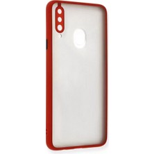 Derin Stok Galaxy A20S Kılıf Montreal Silikon Kapak - Kırmızı