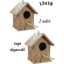 Değerli Hobi Ahşap Kuş Yuvası Dış Mekan Suya Dayanıklı 2 Adet