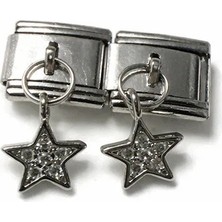 Lovecharm Yıldız Figürlü Italyan Charm | Paslanmaz Çelik Taşlı Sallantılı Charm