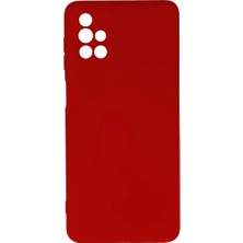 Elivora Newface Samsung Galaxy M51 Kılıf Nano Içi Kadife Silikon - Kırmızı