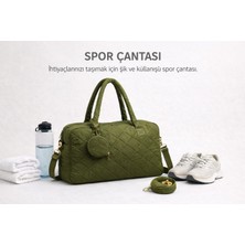 Elan Collection Kadın Çanta Kapiton Model Sportif Casual El Kol ve Omuz Çantası Haki