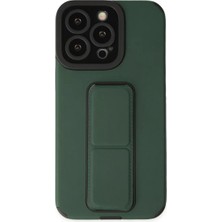 Elivora Newface Apple iPhone 14 Pro Kılıf Mega Standlı Silikon - Yeşil