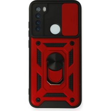 Elivora Newface Xiaomi Redmi Note 8 Kılıf Pars Lens Yüzüklü Silikon - Kırmızı