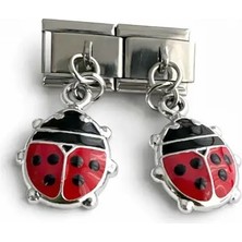 Lovecharm Uğur Böceği Figürlü Italyan Charm | Sallantılı Paslanmaz Çelik Bileklik Ucu