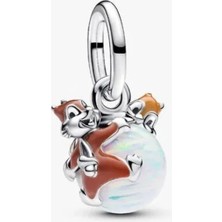 Lovecharm S925 Ayar Disney Chip ve Dale Biblo Sallantılı Charm