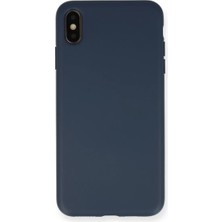 Elivora Newface Apple iPhone Xs Max Kılıf Nano Içi Kadife Silikon - Lacivert