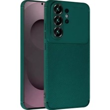 Elivora Newface Samsung Galaxy S26 Ultra Auto Focus Karbon Kapak - Koyu Yeşil