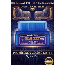 Vgate İcar Pro Çİft Anakartlı ORJİNAL CHİP PİC18F25K80 Arıza Tespit Cihazı İos Android