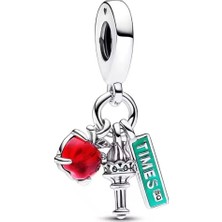 Lovecharm Nyc Elma, Torch And Street Sign Triple Dangle Charm