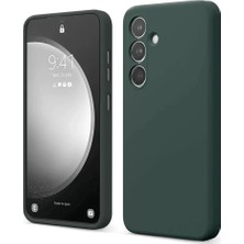 Elivora Newface Samsung Galaxy S24 Fe Kılıf First Silikon - Koyu Yeşil