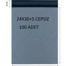 Baskısız Gri Renk 24X30+5 Poşeti 100 Adet Dayanıklı Cepsiz Kargo Poşeti Cac Plastik