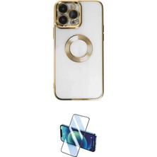 Teknoparkx Ieg™ Iphone 14 Pro Kılıf Pusula Form - Siyah 3D Antistatik Cam Ekran Koruyucu Tknprk-Tkaks3