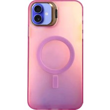 Elivora Newface Apple iPhone 16 Plus Kılıf Primera Magsafe Standlı Kapak - Pembe