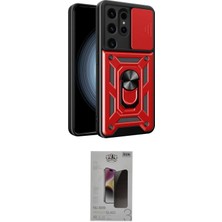 Teknoparkx Ieg™ Galaxy S24 Ultra Kılıf Ahenk Klasik - Siyah Bilvis Hayalet Cam Ekran Koruyucu Tknprk-Tkaks