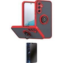 Teknoparkx Ieg™ Galaxy S25 Fe Kılıf Yörünge Çizgi - Siyah 3D Antistatik Hayalet Cam Ekran Koruyucu Tknp