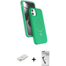 Marsilyan™- iPhone 11 Kılıf Iz Işık Koleksiyonu - Şeffaf Uv Polymer Nano Ekran Koruyucu + Renkli Kamera Lens Koruma Cam - Yl