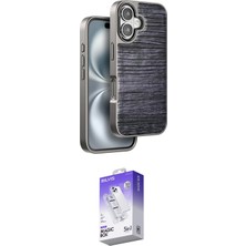 Teknoparkx Ieg™ Iphone 16 Kılıf Atlas Minimal Özel Seri - Siyah Bilvis 5in1 3D Magic Cam Ekran Koruyucu